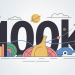 100k en chiffre illustration moderne finance web
