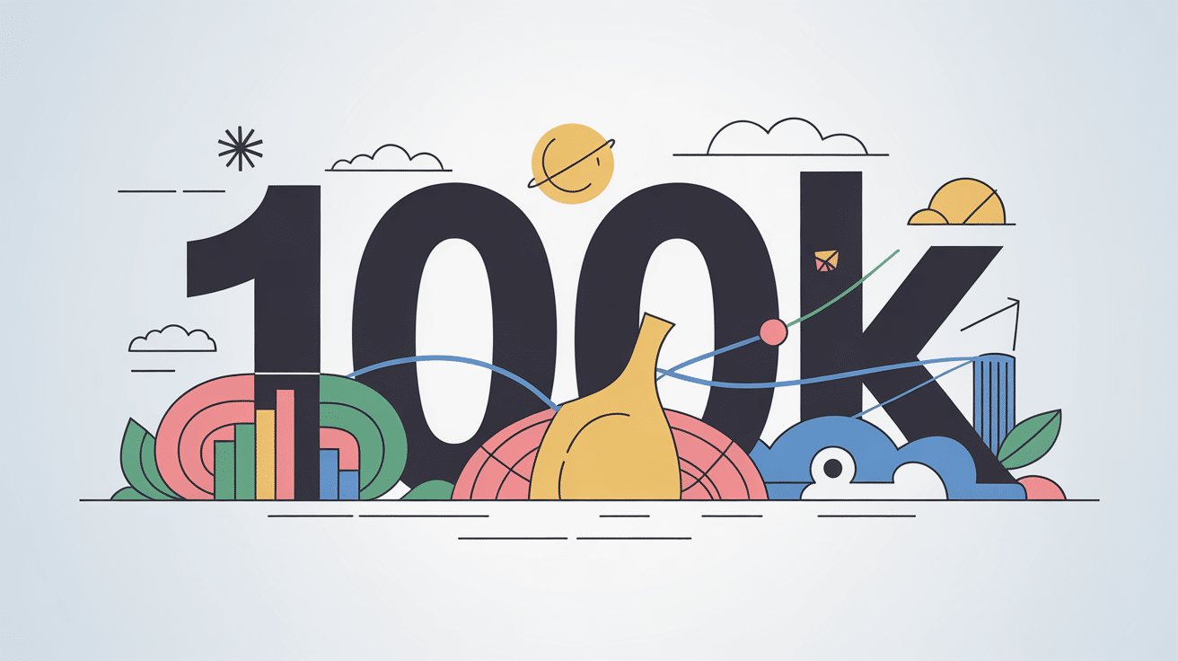 100k en chiffre illustration moderne finance web