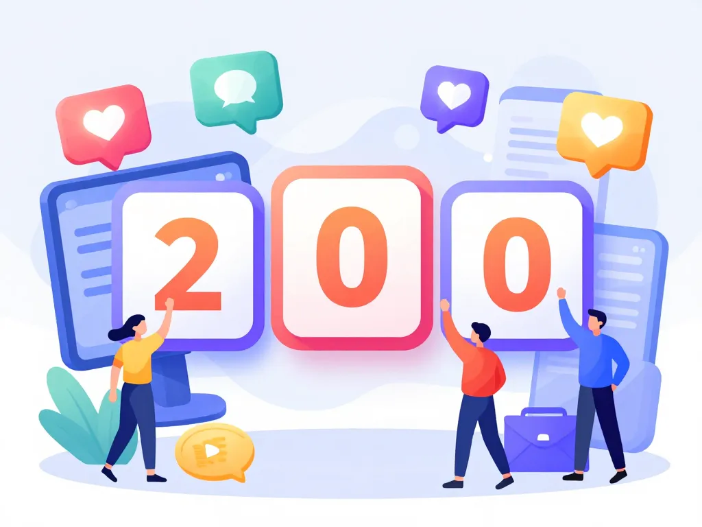 100k en chiffre illustration réseaux sociaux et contenu web