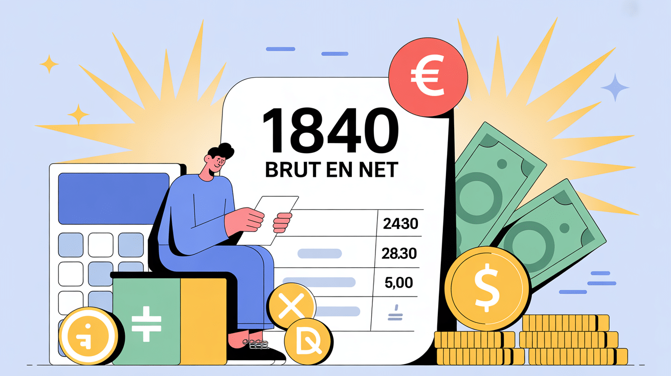 Calcul 1840 brut en net illustration fiche de paie