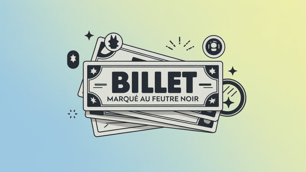 billet marque au feutre noir illustration validité