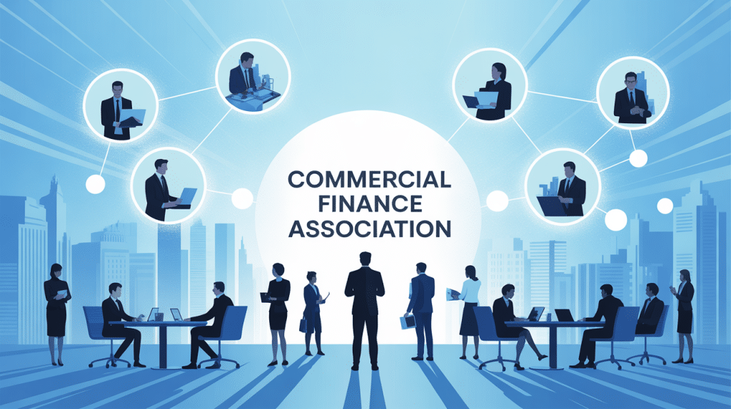 illustration réseau commercial finance association moderne