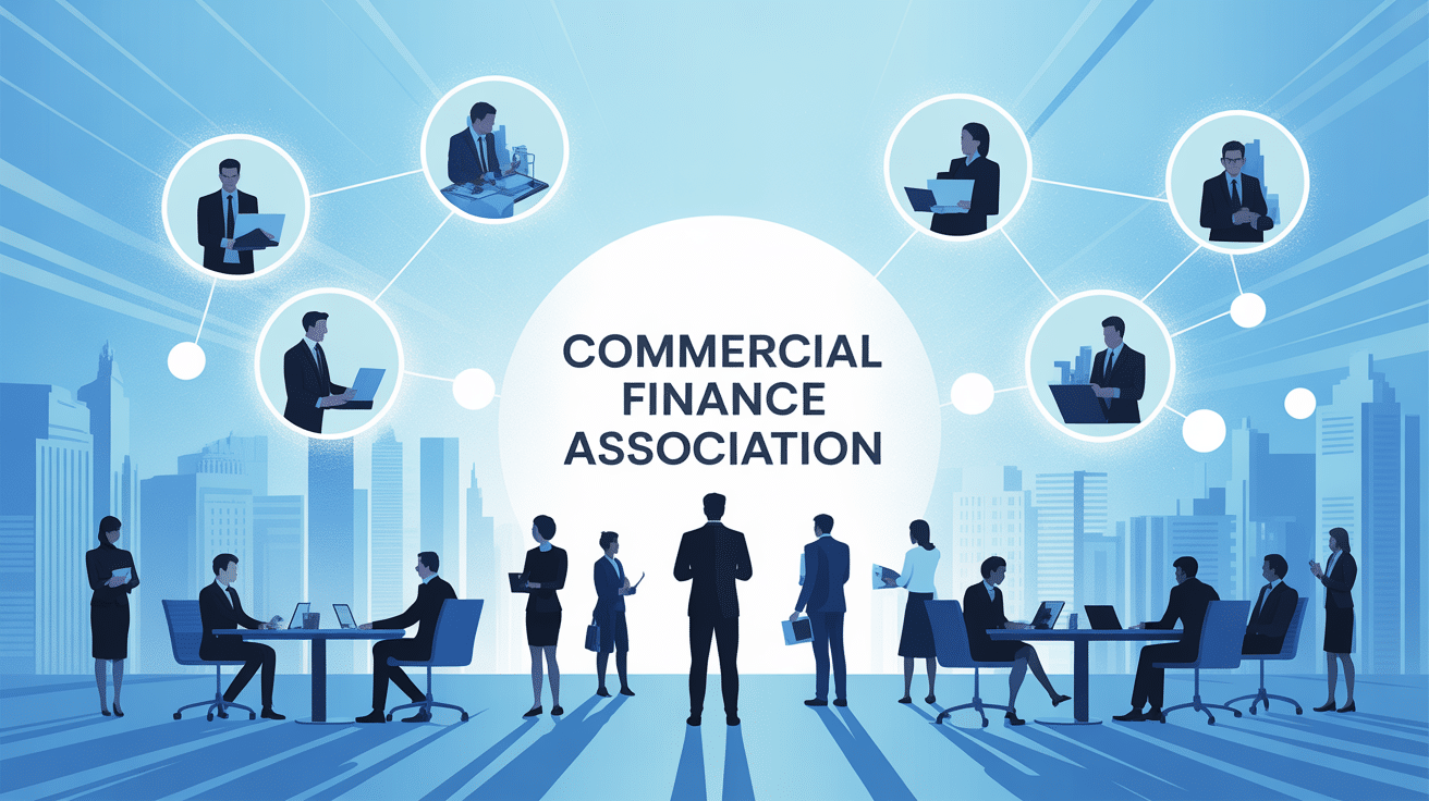 illustration réseau commercial finance association moderne