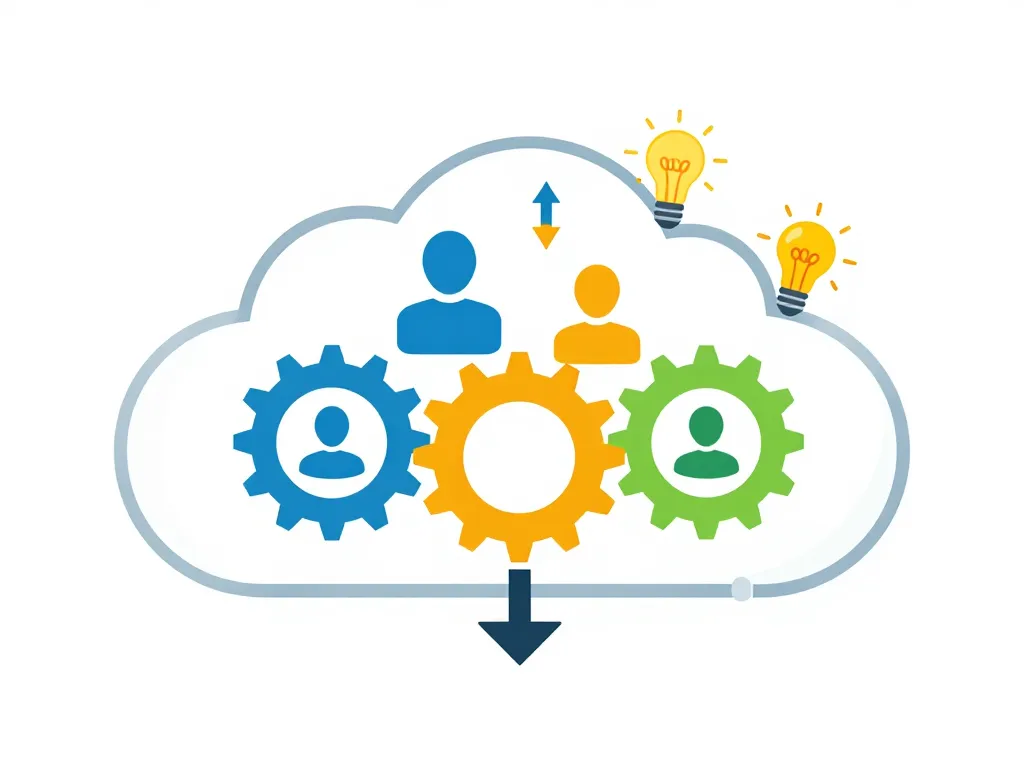 métaphore enjeux développement de solutions saas roumane and companies gears cloud