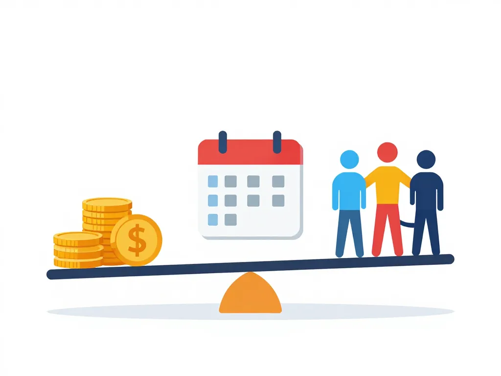 métaphore équilibre budget planning équipe développement mobile startup