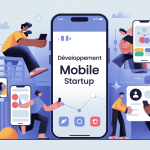 illustration lancement application développement mobile startup