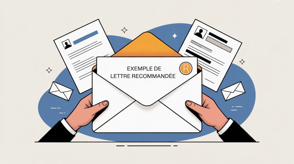 exemple lettre recommandée enveloppe stylisée illustration