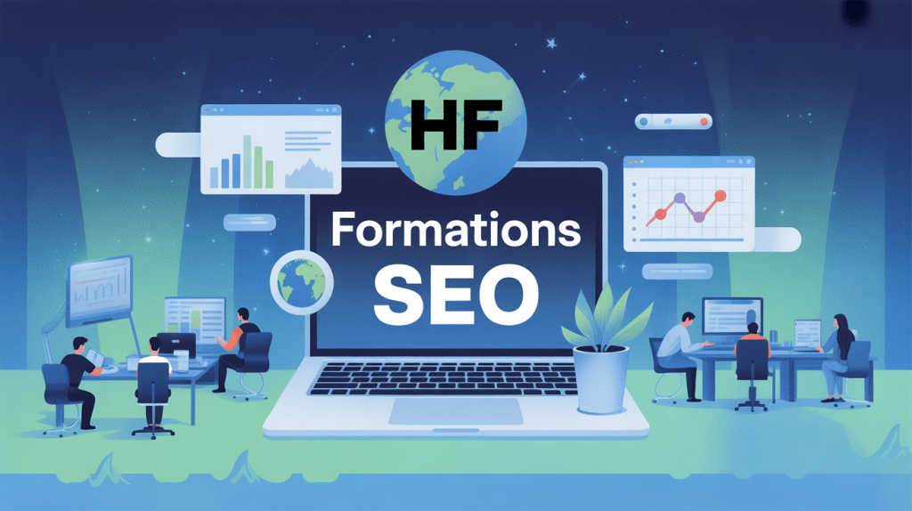 hf formations seo illustration vectorielle