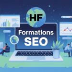 hf formations seo illustration vectorielle