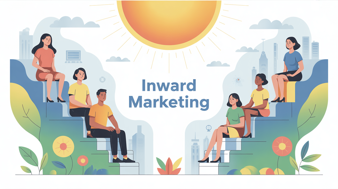 illustration inward marketing figures attirées aimant entreprise