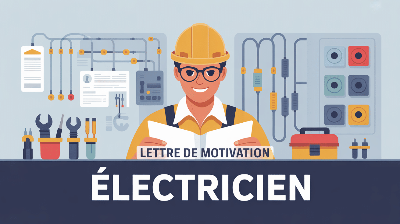 illustration moderne lettre de motivation electricien