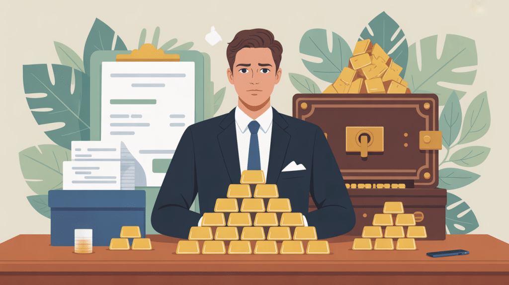 lingot d'or non déclaré dans une succession situation héritier incertain coffre ancien