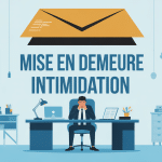 mise en demeure intimidation illustrée bureau et enveloppe