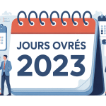 illustration conceptuelle nombre de jour ouvrés 2023 calendrier entreprise