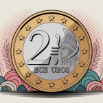 illustration pièce grecque 2 euros dorée