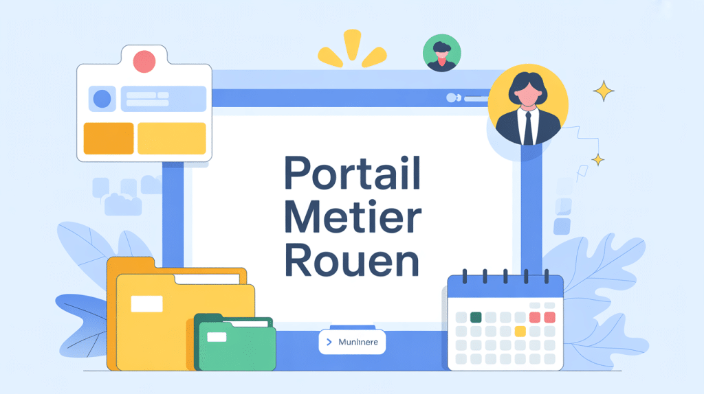 portail métier rouen illustration interface digitale agents publics