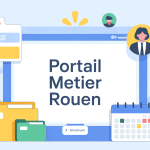 portail métier rouen illustration interface digitale agents publics