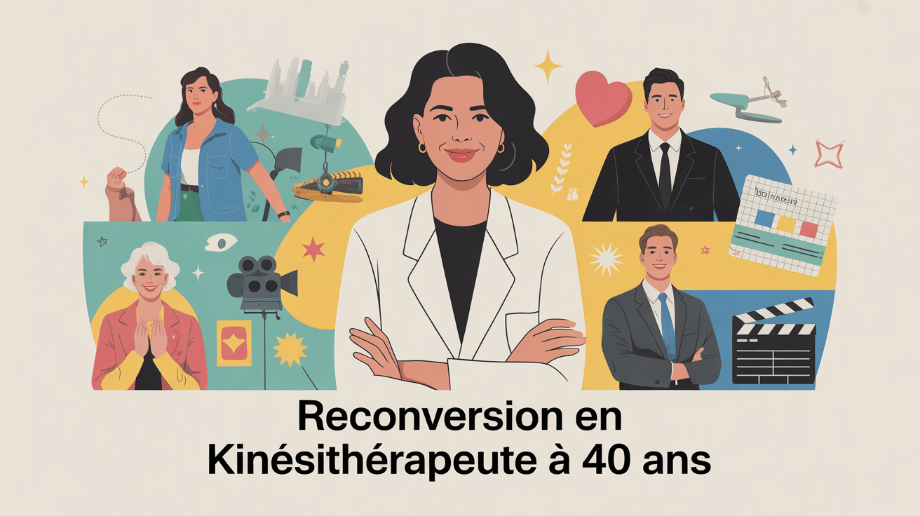 Reconversion devenir kiné à 40 ans visuel SEO