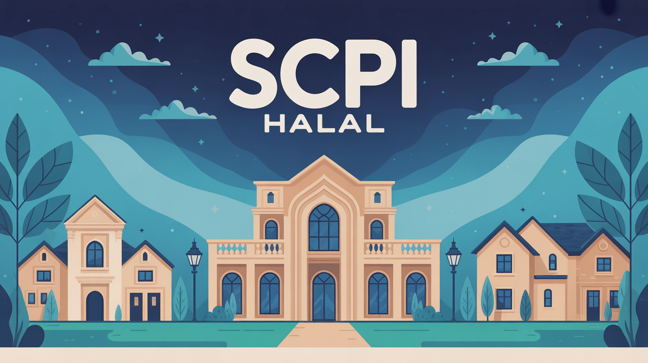 SCPI halal illustration immobilier France moderne