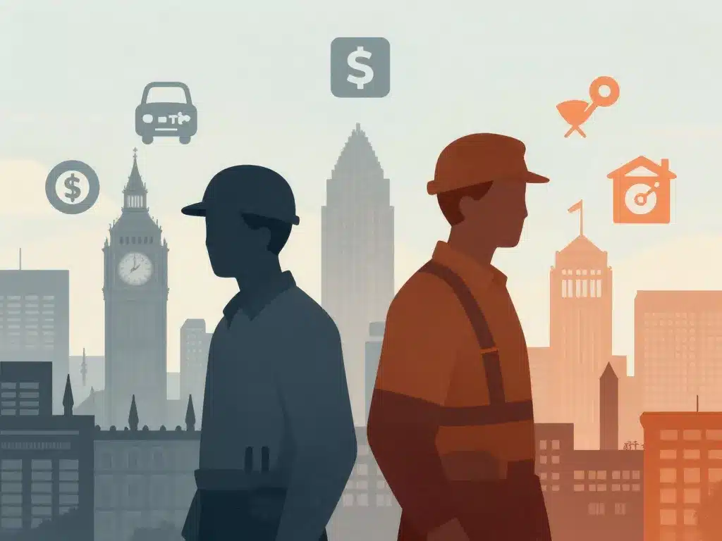 smic angleterre coût vie Londres province