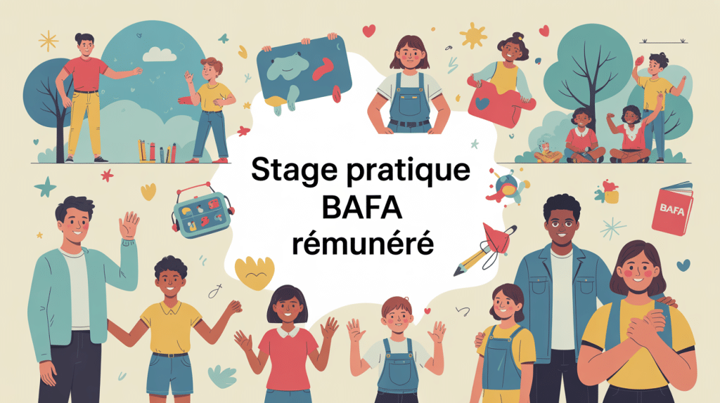 illustration stage pratique bafa rémunéré jeunes animateurs