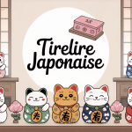 Illustration tirelire japonaise maneki-neko kawaii artisanat