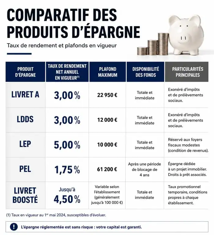 Comparatif des meilleurs livrets et placements bancaires pour placer son argent en 2025