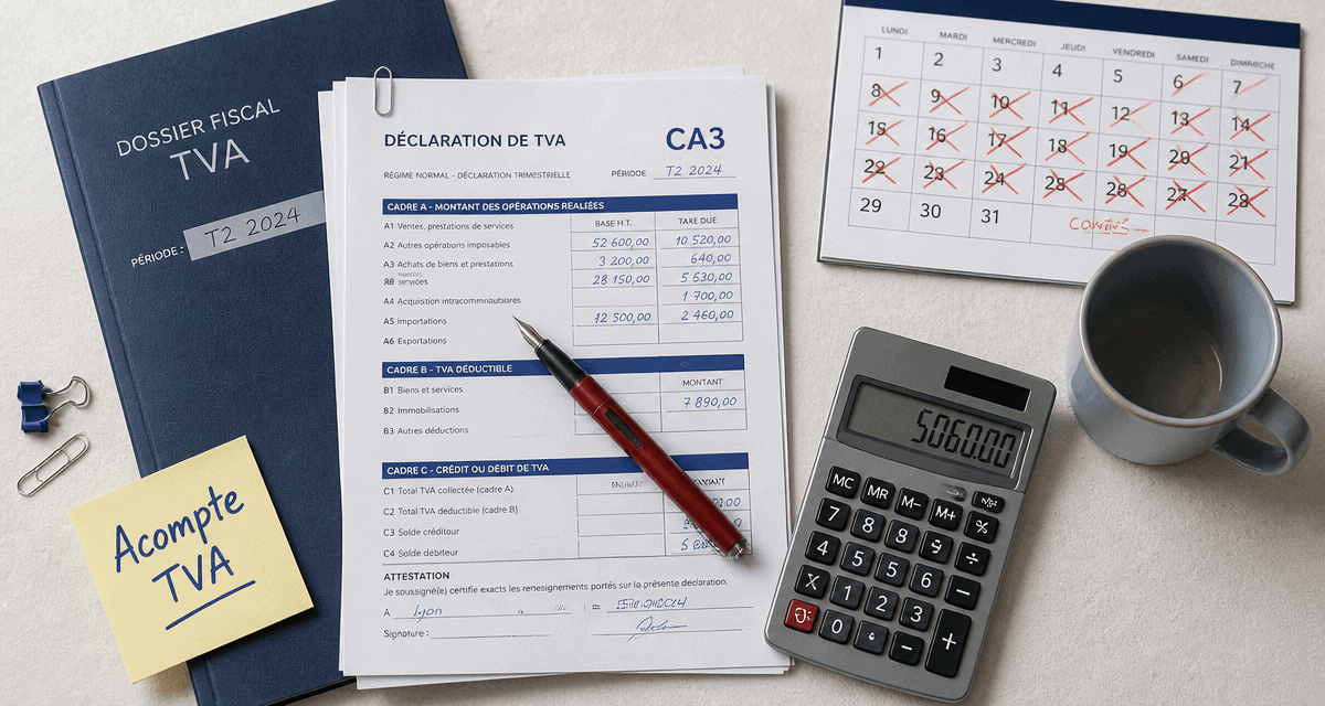 acompte tva conges dossier fiscal bureau