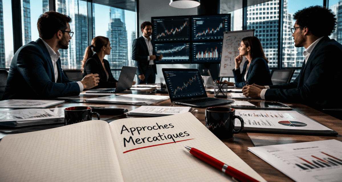 équipe en réunion sur approche mercatique