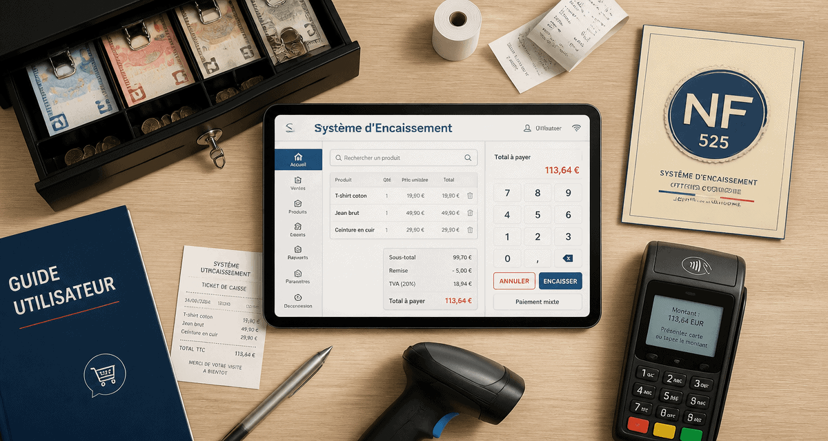 caisse d'enregistrement sur comptoir moderne