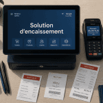 caisse enregistreuse commerce de détail sur comptoir moderne