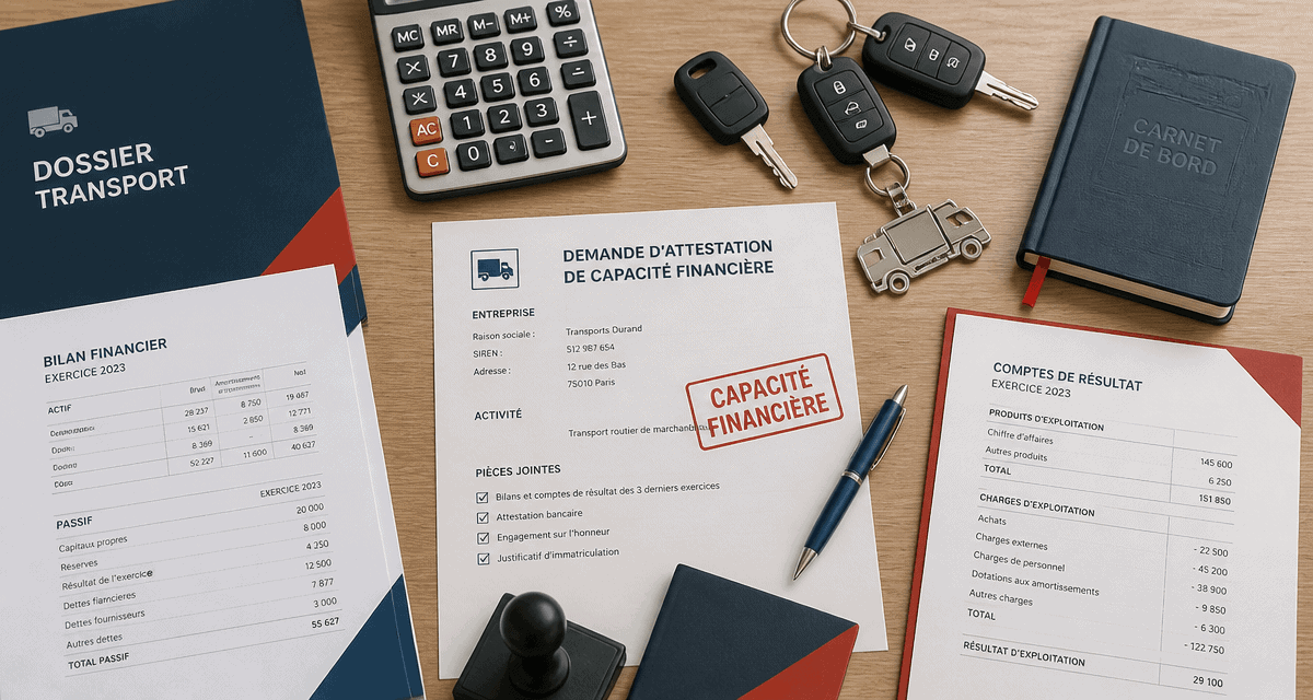 bureau capacité financière transport documents calculatrice