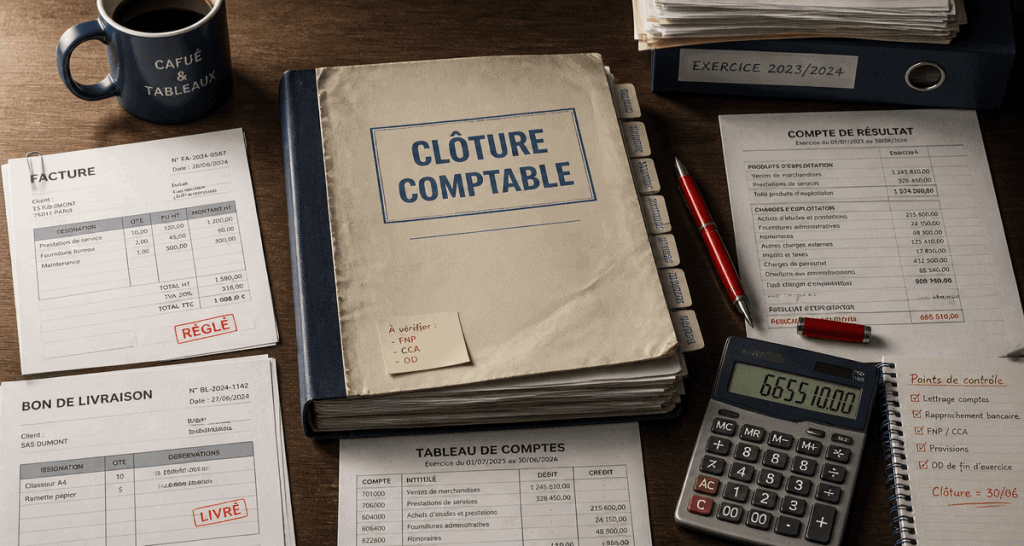 comptabilisation factures clôture comptable bureau