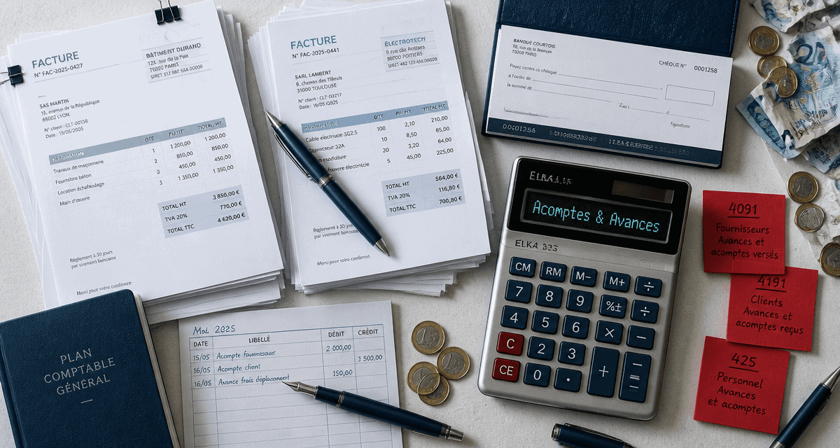 comptabiliser un acompte factures calculatrice comptes