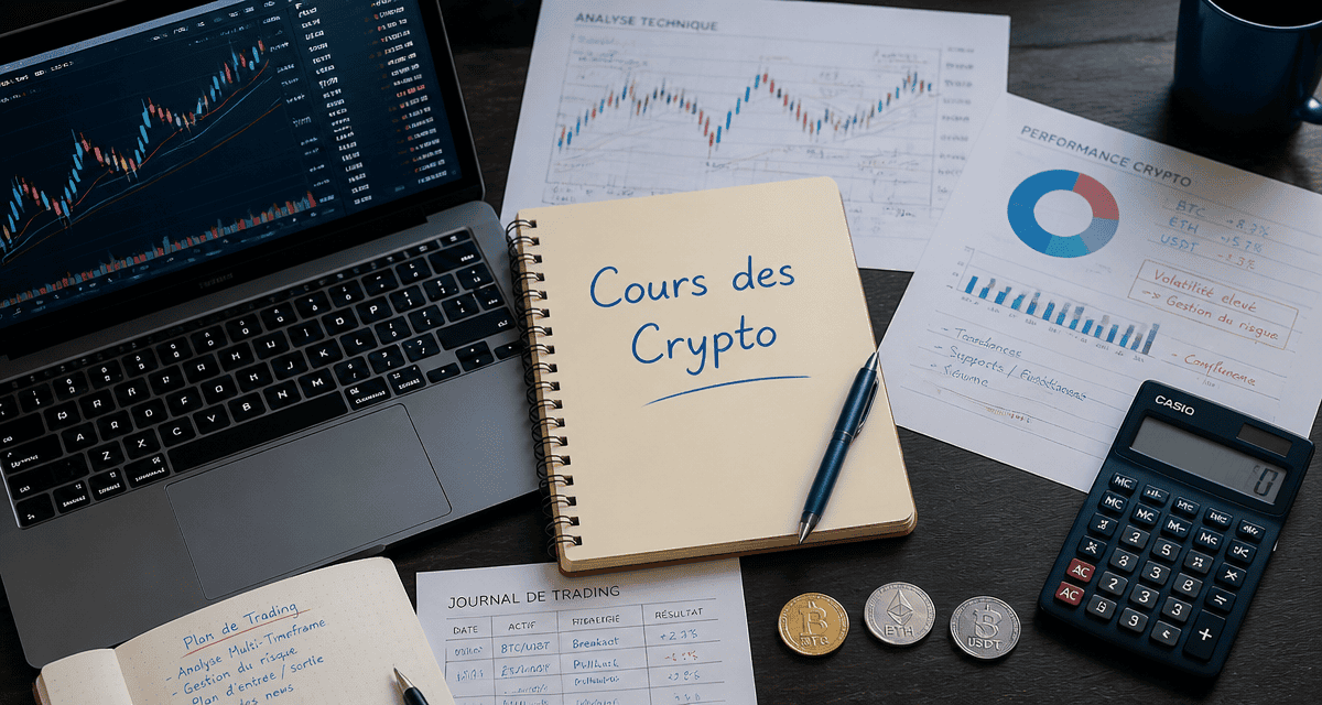 cours des crypto graphique et pièces