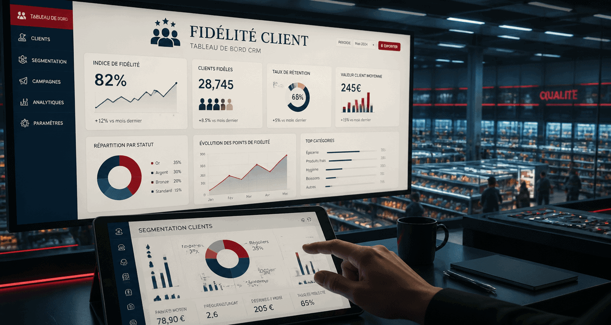 crm grande distribution salle de contrôle et dashboard