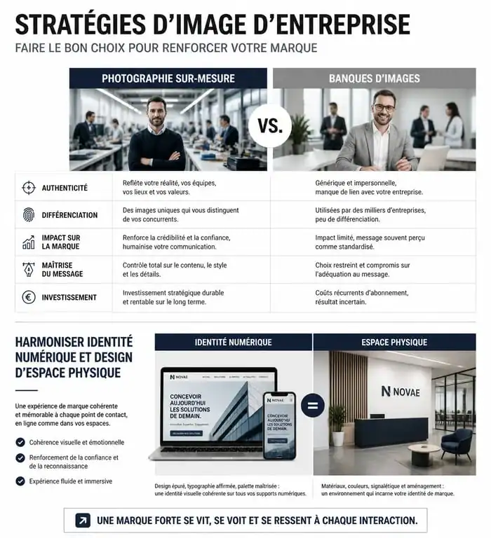 Infographie sur la stratégie d'image d'entreprise et identité visuelle