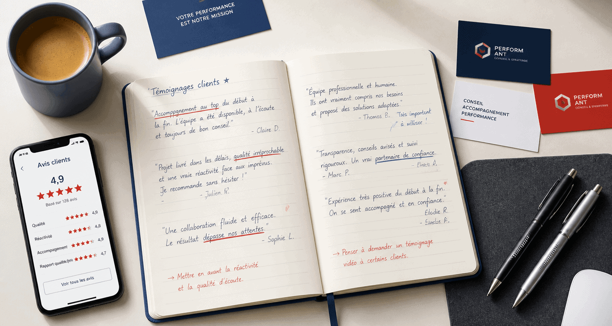 exemple avis client satisfait carnet témoignages et étoiles