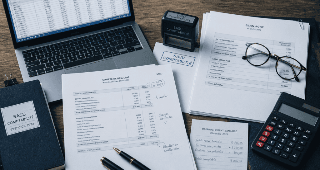 expert comptable sasu sur bureau bilan