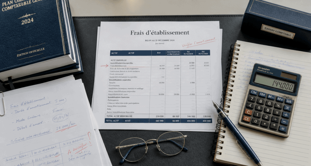 frais d établissement bilan documents comptables