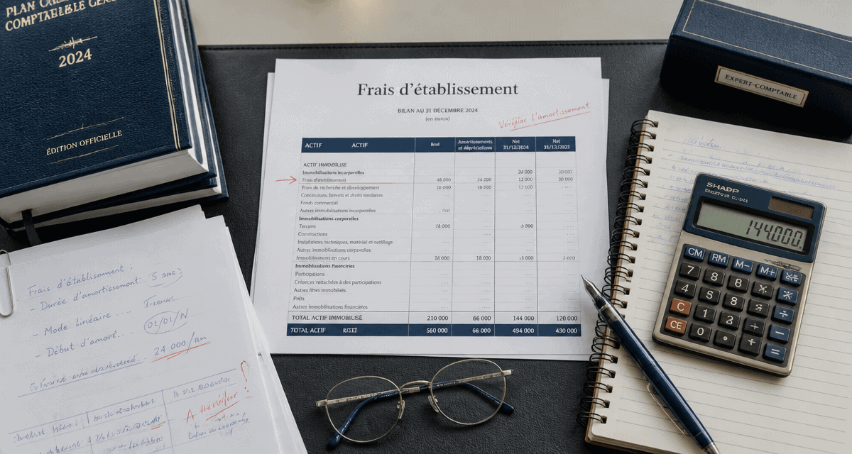 frais d établissement bilan documents comptables