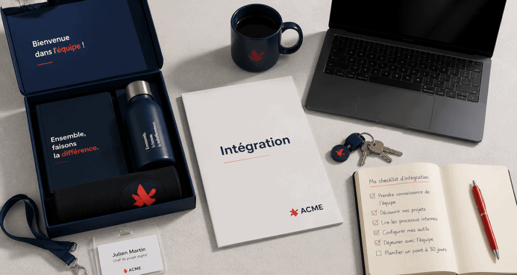 intégration entreprise kit de bienvenue bureau