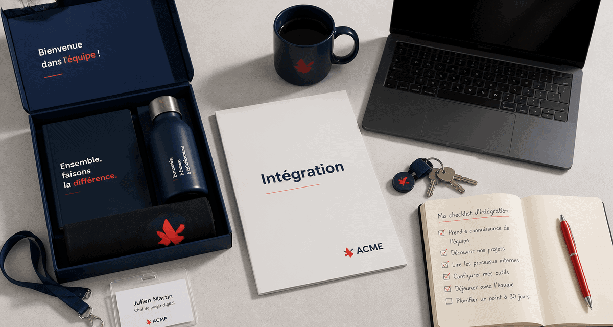 intégration entreprise kit de bienvenue bureau