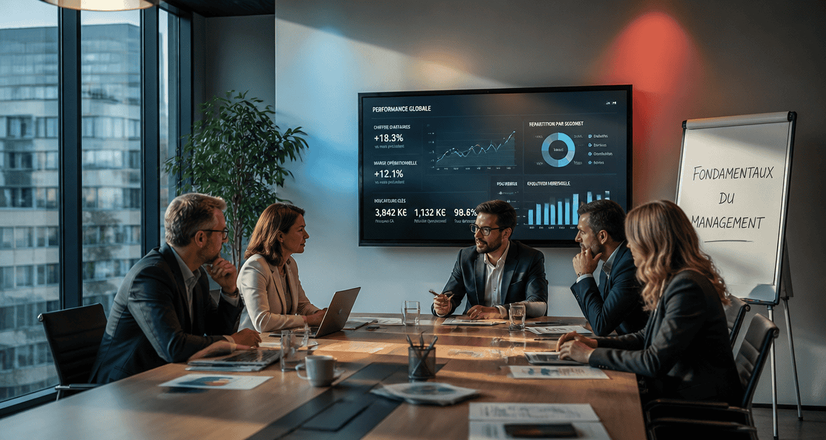 Managers discutant les fondamentaux du management