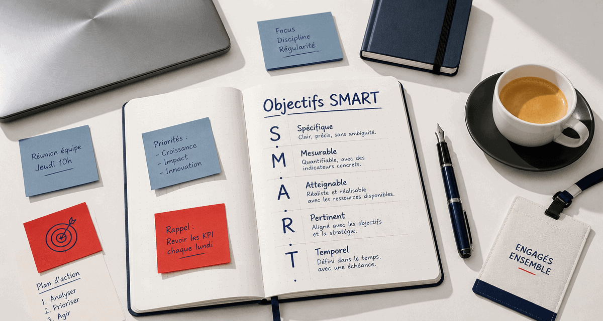 objectifs entretien annuel carnet smart sur bureau