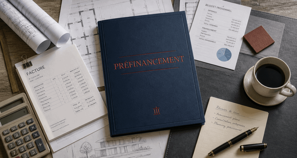 bureau dossier préfinancement plans factures