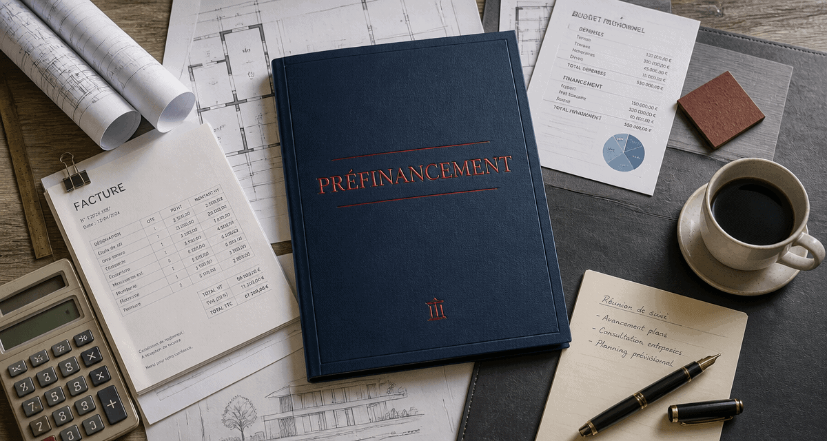 bureau dossier préfinancement plans factures