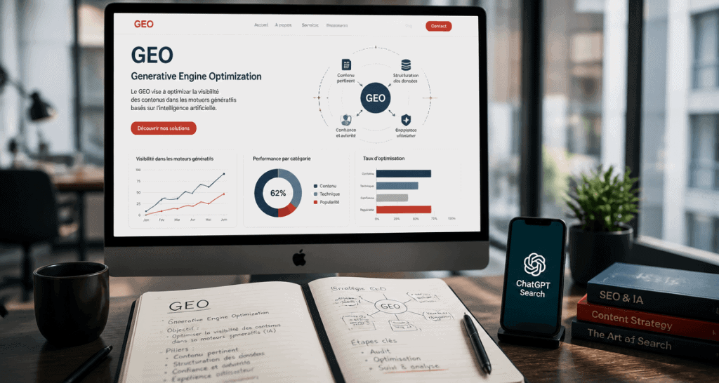 référencement chatgpt bureau moderne