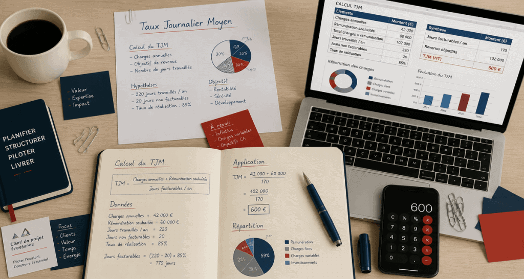tjm chef de projet carnet excel calcul