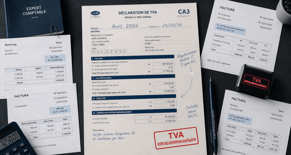 tva sur achat intracommunautaire formulaire ca3 factures europeennes